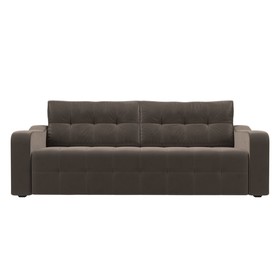 Прямой диван «Лиссабон», механизм еврокнижка, велюр, цвет коричневый