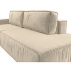 Прямой диван «Прага модерн», еврокнижка, подлокотник слева, микровельвет, цвет бежевый - Фото 7