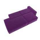 Прямой диван «Прага модерн», еврокнижка, подлокотник справа, микровельвет, фиолетовый - Фото 2