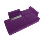 Прямой диван «Прага модерн», еврокнижка, подлокотник справа, микровельвет, фиолетовый - Фото 3