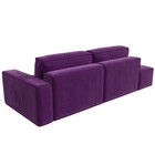 Прямой диван «Прага модерн», еврокнижка, подлокотник справа, микровельвет, фиолетовый - Фото 5
