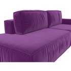 Прямой диван «Прага модерн», еврокнижка, подлокотник справа, микровельвет, фиолетовый - Фото 6