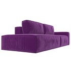 Прямой диван «Прага модерн», еврокнижка, подлокотник справа, микровельвет, фиолетовый - Фото 7