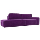 Прямой диван «Прага модерн», еврокнижка, подлокотник справа, микровельвет, фиолетовый - Фото 8