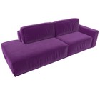 Прямой диван «Прага модерн», еврокнижка, подлокотник справа, микровельвет, фиолетовый - Фото 9