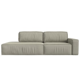 Прямой диван «Прага модерн», еврокнижка, подлокотник справа, рогожка, цвет корфу 02