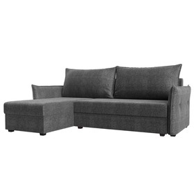 Угловой диван «Лига 004», механизм еврокнижка, левый угол, рогожка, цвет серый