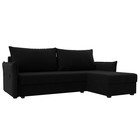 Угловой диван «Лига 004», механизм еврокнижка, правый угол, микровельвет, цвет чёрный - Фото 1