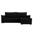 Угловой диван «Лига 004», механизм еврокнижка, правый угол, микровельвет, цвет чёрный - Фото 2