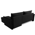 Угловой диван «Лига 004», механизм еврокнижка, правый угол, микровельвет, цвет чёрный - Фото 6