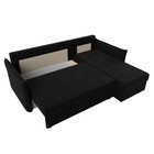 Угловой диван «Лига 004», механизм еврокнижка, правый угол, микровельвет, цвет чёрный - Фото 7