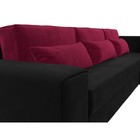 Угловой диван «Лига 008 Long», еврокнижка, правый угол, микровельвет, чёрный / бордовый - Фото 3