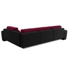 Угловой диван «Лига 008 Long», еврокнижка, правый угол, микровельвет, чёрный / бордовый - Фото 5