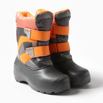 Сноубутсы, цвет серый/оранжевый, размер 37-38