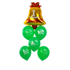 Шары воздушные, набор «Колокольчик 1 сентября», зеленый, латекс, фольга, 6 шт. - Фото 2