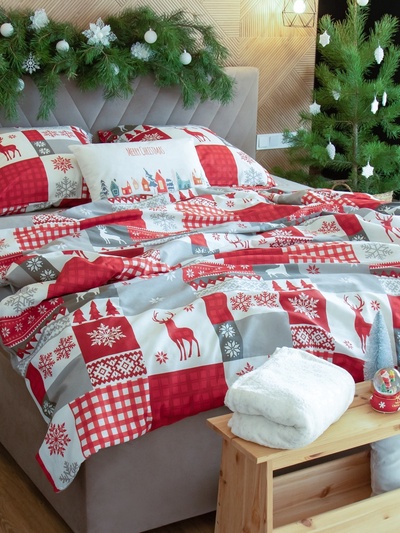 Постельное бельё 2-спальное «Этель» New Year's patchwork, бязь