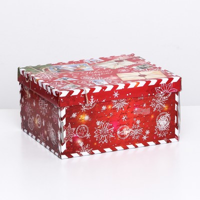 Складная коробка "Новогодняя посылка", 31,2 х 25,6 х 16,1 см