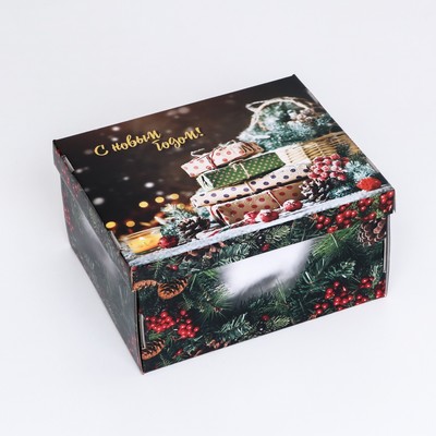 Складная коробка "Новогодние подарки", 31,2 х 25,6 х 16,1 см