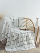 Плед флисовый «Экономь и Я. Клетка», 150×130 см, флис 160 г/м², белый - Фото 4