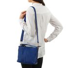 Сумка женская "Хилари", 3 отдела, наружный карман, длинный ремень, синий - Фото 2