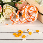 Лента декоративная плетёная, цвет оранжевый с белым - Фото 1