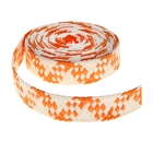 Лента декоративная плетёная, цвет оранжевый с белым - Фото 2