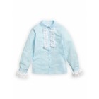 Блузка для девочек, рост 122 см, цвет голубой - Фото 2