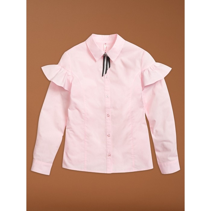 Блузка для девочек, рост 122 см, цвет розовый - Фото 1