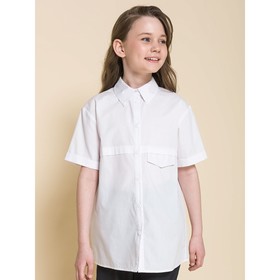 Блузка для девочек, рост 134 см, цвет белый