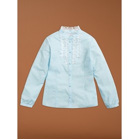 Блузка для девочек, рост 146 см, цвет голубой