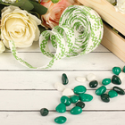 Лента декоративная плетёная, цвет зелёный с белым - Фото 1