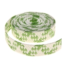 Лента декоративная плетёная, цвет зелёный с белым - Фото 2