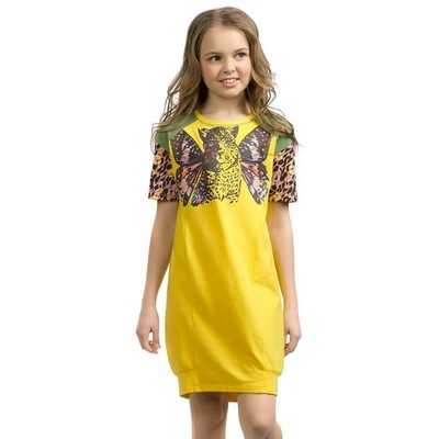 Платье для девочек, рост 116 см, цвет banana