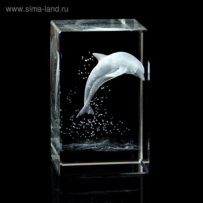 Сувенир стекло кристалл "Дельфин" 8х5х5 см - Фото 1