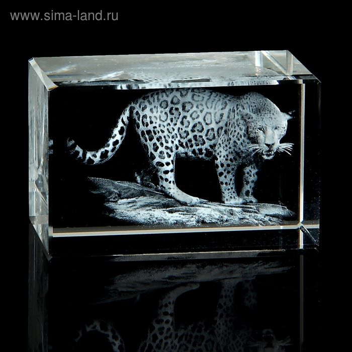 Сувенир стекло кристалл "Гепард" 8х5х5 см - Фото 1