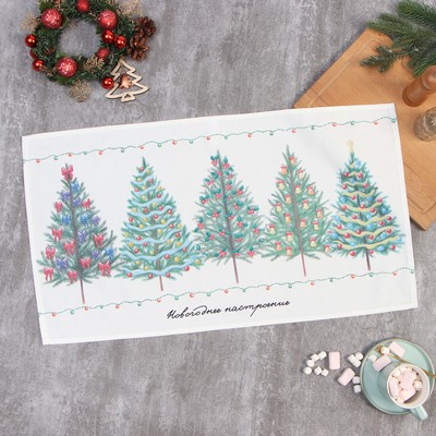 Полотенце новогоднее «Этель» «Сказочный лес» 40×73 см, 100% хлопок, саржа 190 г/м²