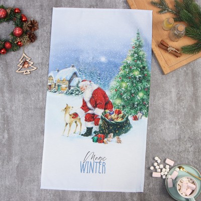 Полотенце новогоднее «Этель» «Рождественский вечер» 40×73 см, 100% хлопок, саржа 190 г/м²