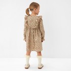 Платье для девочки MINAKU: Cotton collection, бежевое, рост 116 см 9929662 - фото 14237526