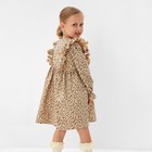 Платье для девочки MINAKU: Cotton collection, бежевое, рост 116 см 9929662 - фото 14237527