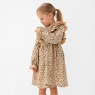 Платье для девочки MINAKU: Cotton collection, бежевое, рост 116 см 9929662 - фото 14237528