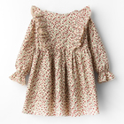 Платье для девочки MINAKU: Cotton collection, бежевое, рост 122 см - фото 120723087