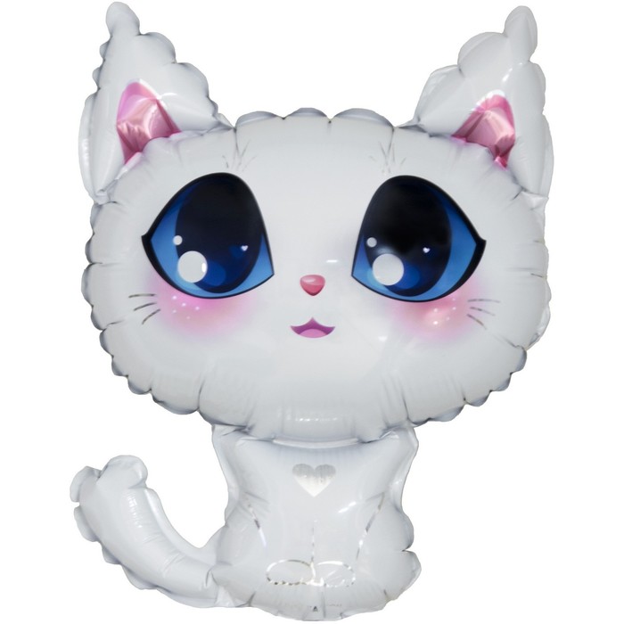 

Шар фольгированный 15" мини-фигура «Котёнок», белый