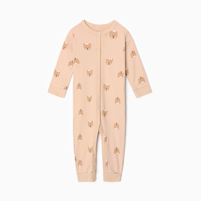 Комбинезон детский, цвет кофейный, рост 68 см - Фото 1