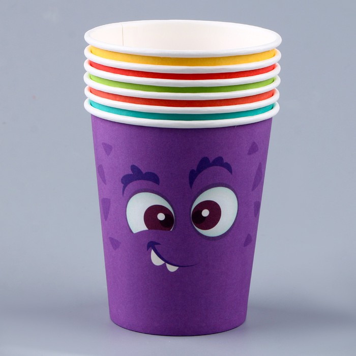 Стакан бумажный «Монстрики», 6 шт., 250 мл, МИКС 9826289