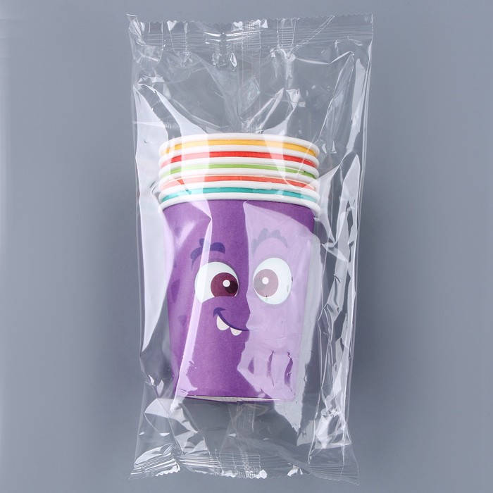 Стакан бумажный «Монстрики», 6 шт., 250 мл, МИКС 9826289