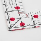 Линейка для квилтинга и пэчворка, с отверстием, 15×15 см, толщина 3 мм, цвет прозрачный/розовый - Фото 2
