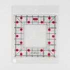 Линейка для квилтинга и пэчворка, с отверстием, 15×15 см, толщина 3 мм, цвет прозрачный/розовый - Фото 3