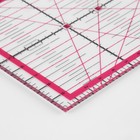Линейка для квилтинга и пэчворка, 45 × 10 см, толщина 3 мм, цвет прозрачный/розовый - Фото 2