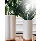 Декоративная ваза «Рельеф», 9,5×9,5×18 см, цвет белый - Фото 6