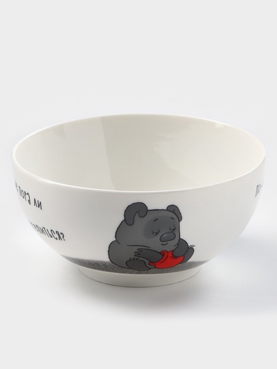 Салатник Quinsberry «Винни Пух», 610 мл, d=14.5 см, фарфор, белый